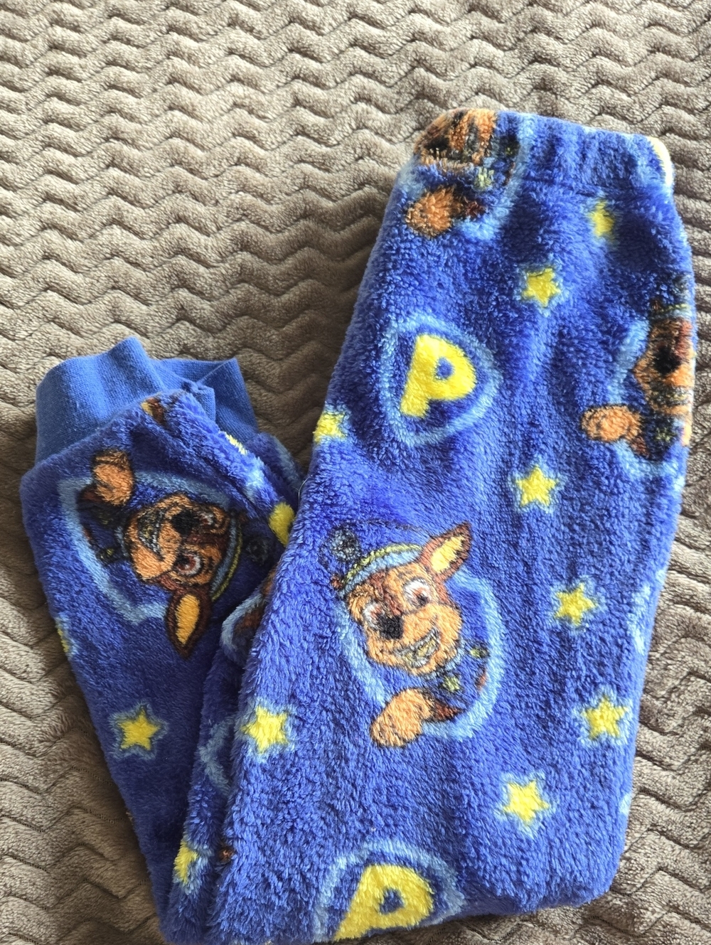 Paw Patrol Blue Fleece Kids Pajama Pants with Yellow Stars